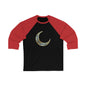 Crescent Moon Baseball Tee, Unisex 3/4 Sleeve Shirt, Casual Outing Top, Gift for Astrology Lovers, Cute Graphic Tee