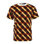 Plaid Diagonal Tee — Autumn Brown & Mustard All-Over Print T-Shirt