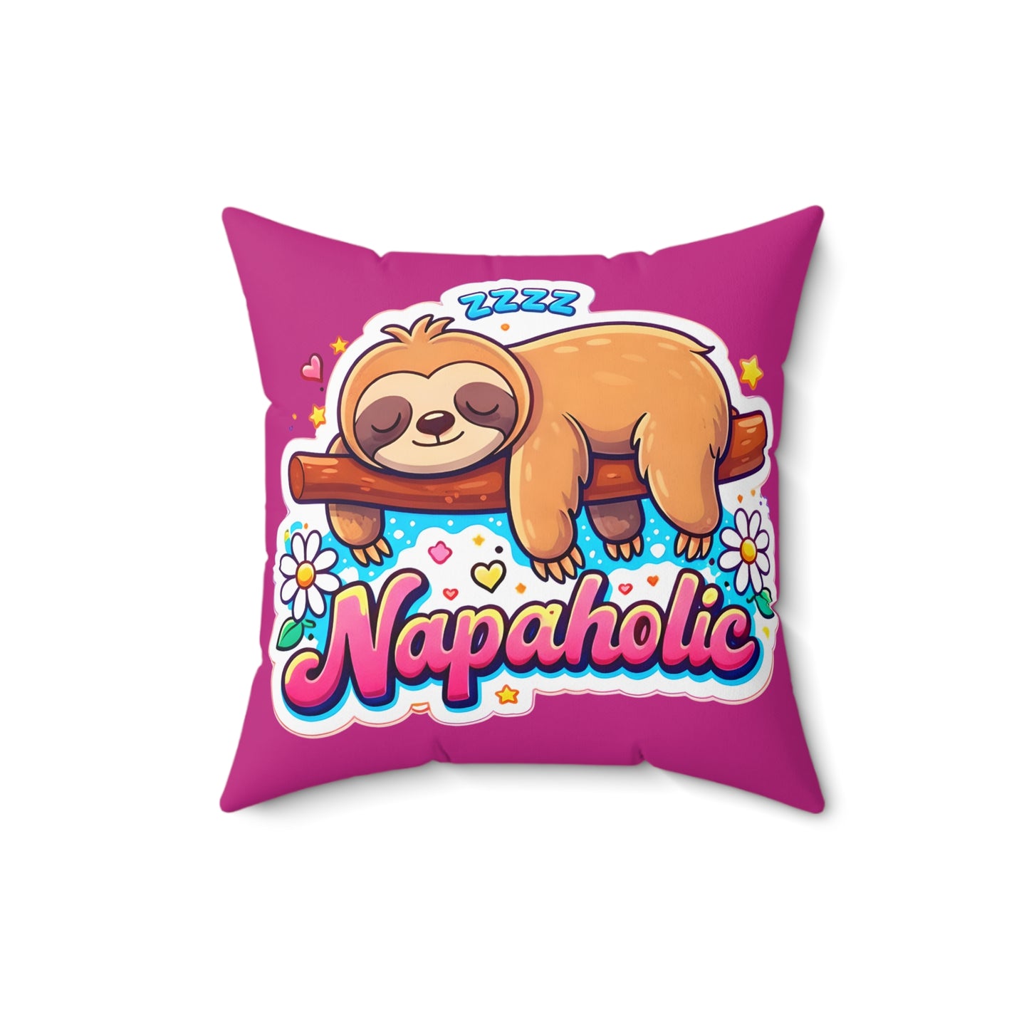 Napaholic Sloth Accent Pillow – Cute Sleeping Sloth Decorative Throw Pillow
