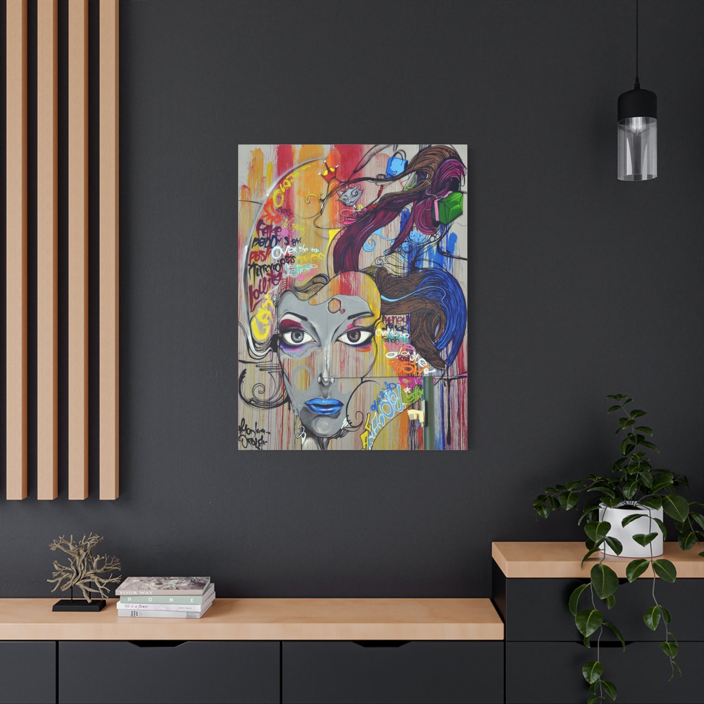 Colorful Graffiti Portrait Canvas