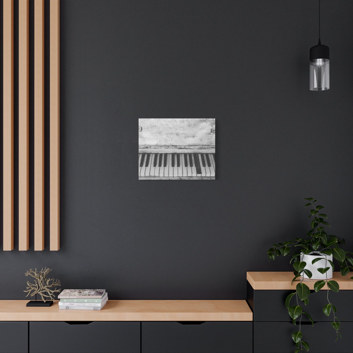 Vintage Piano Keys Matte Canvas Print