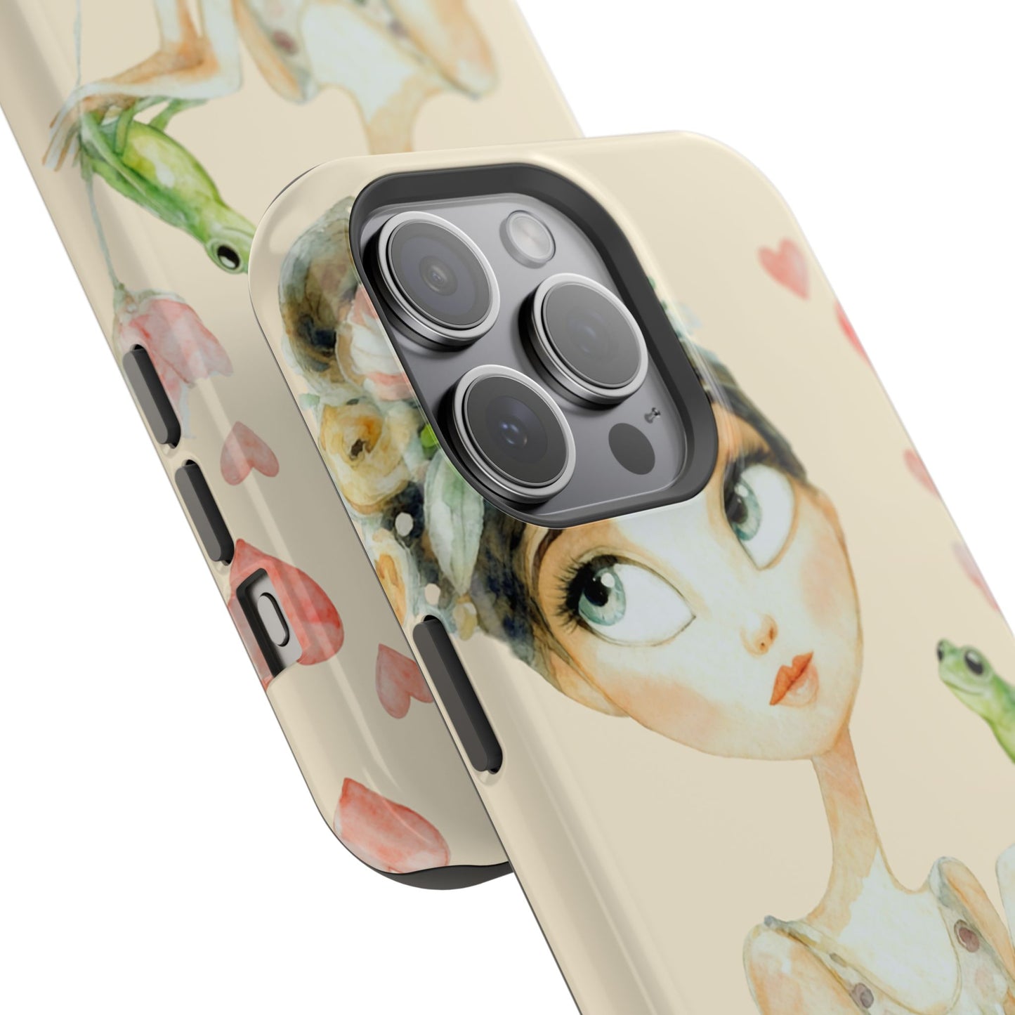 Whimsical Girl with Frog Magnetic Impact Phone Case