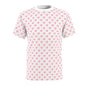 Pink Heart Pattern T-Shirt — All-Over Print Cute Valentine Tee
