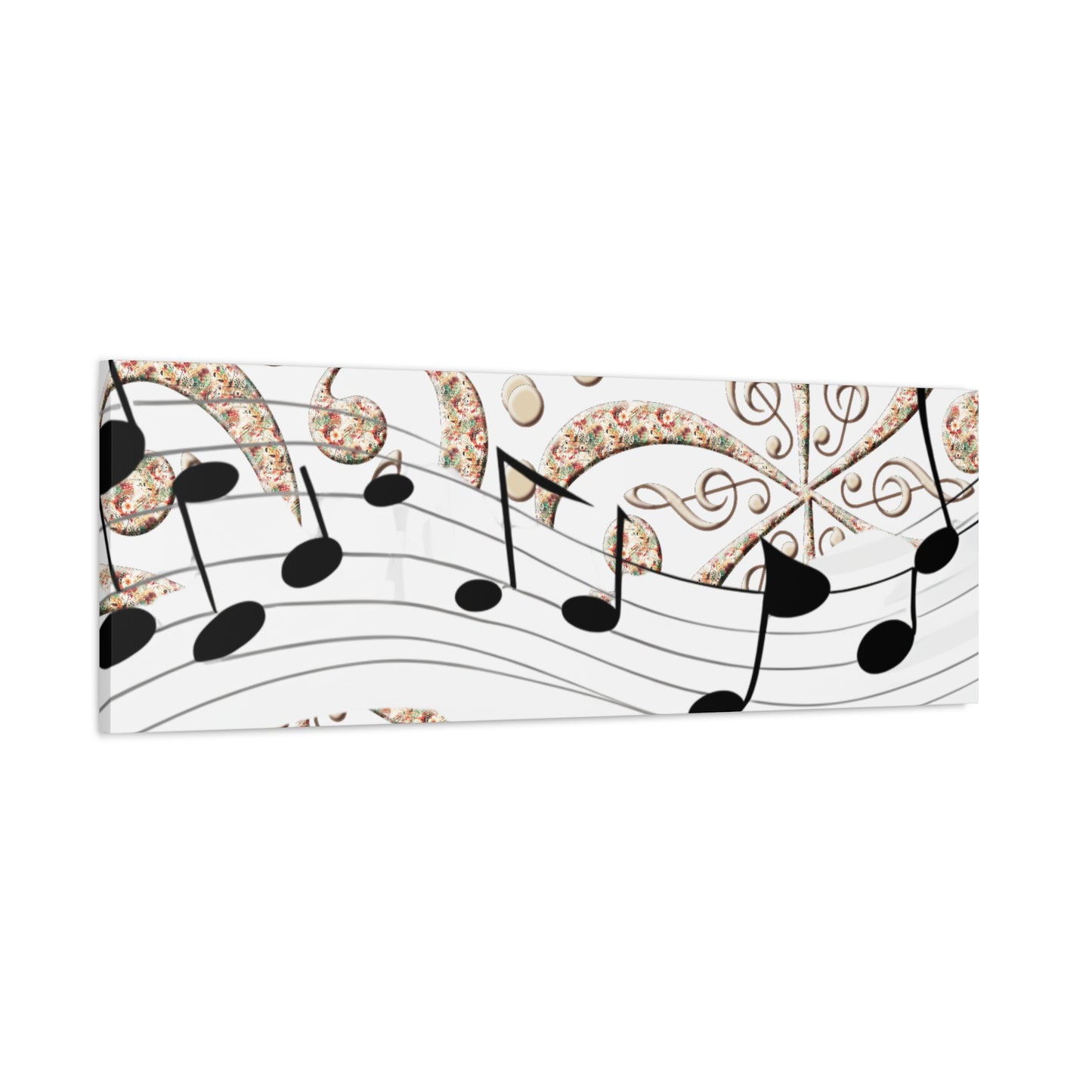 Musical Note Canvas Art, Floral Decor for Home, Music Lover Gift, Wall Art for Musicians, Unique Gift Idea