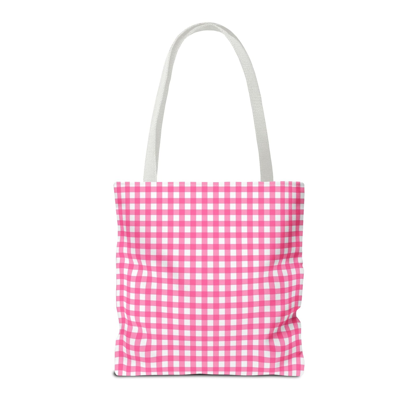 Cute Pink Gingham Tote Bag - Reusable Shopping Bag, Beach Tote