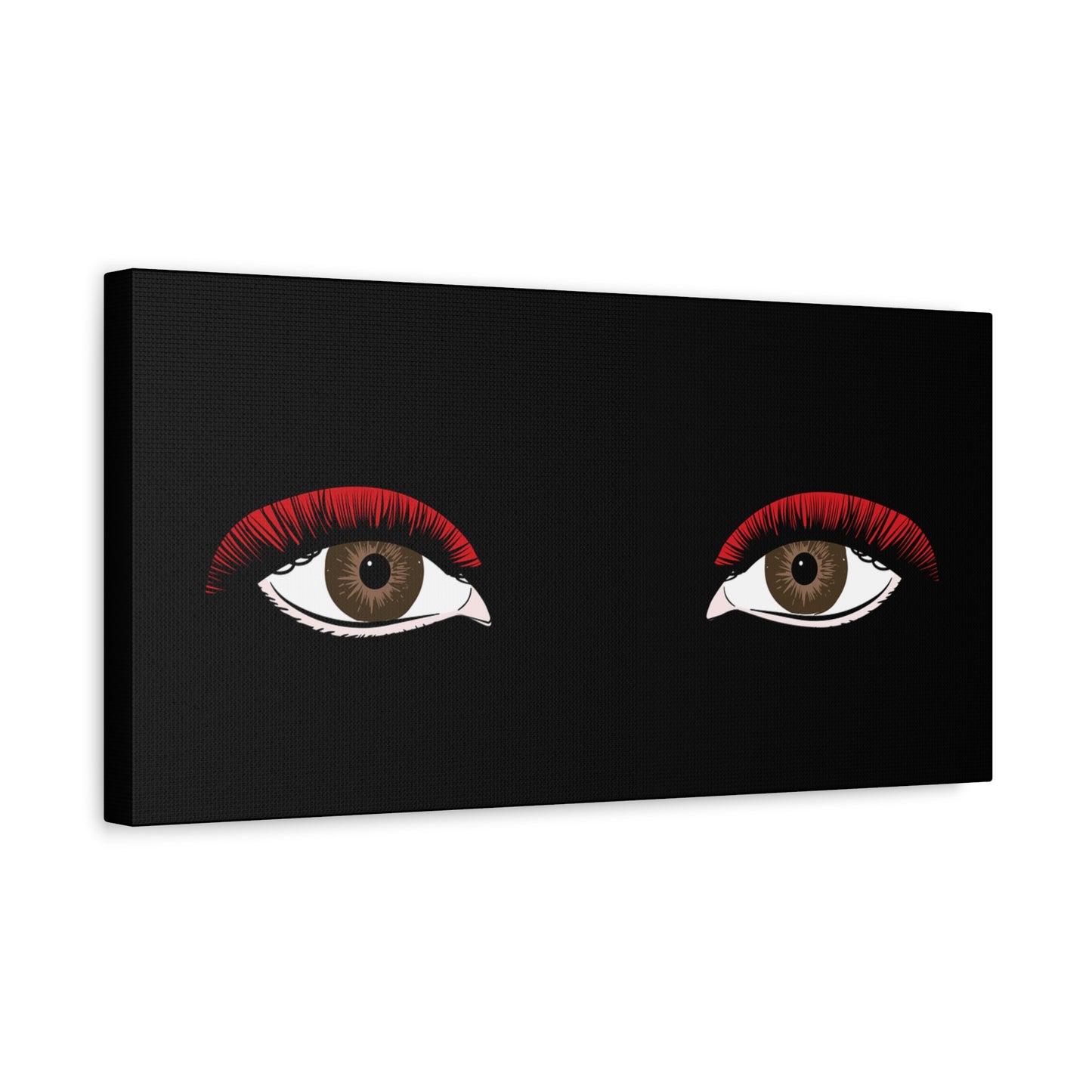 Red Lashes Wall Art Canvas — Glam Eyes Makeup Decor