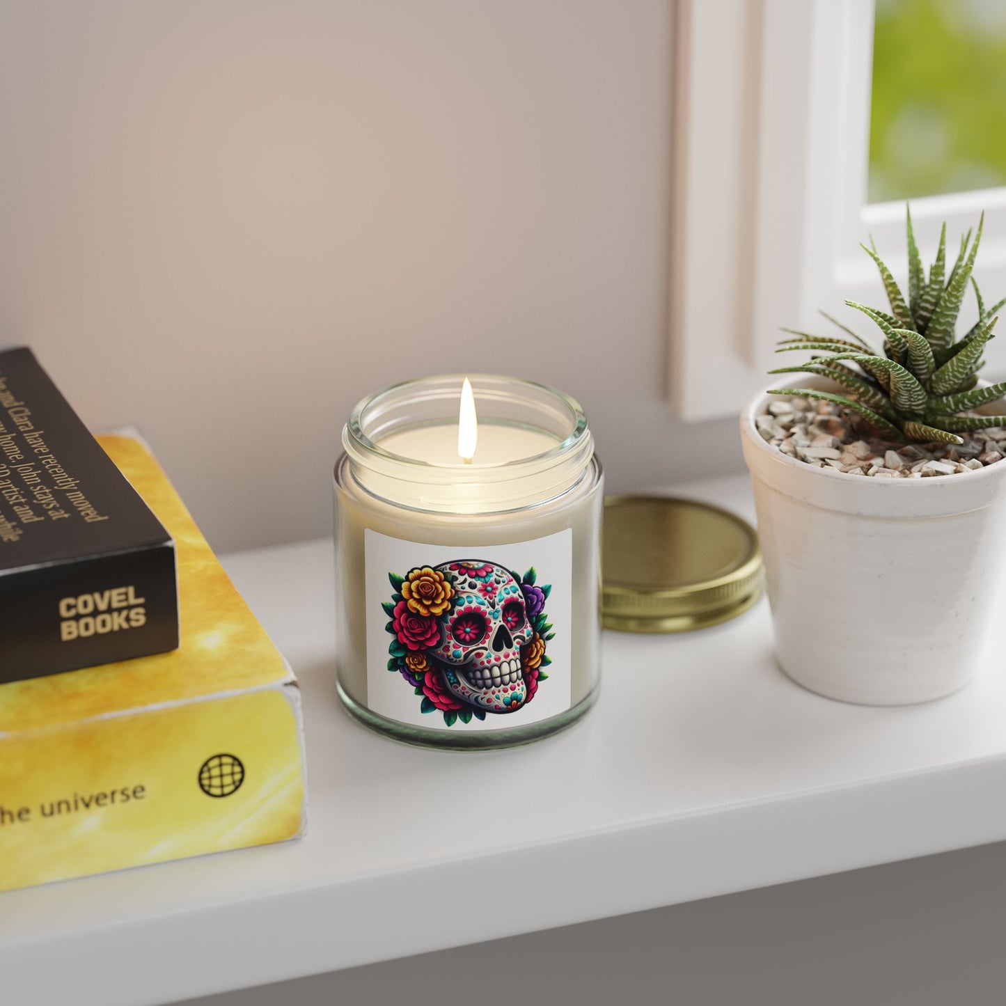 Day of the Dead Coconut Apricot Scented Candle (4oz & 9oz)