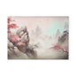 Glass Cutting Board — Pastel Japanese Landscape with Cherry Blossoms