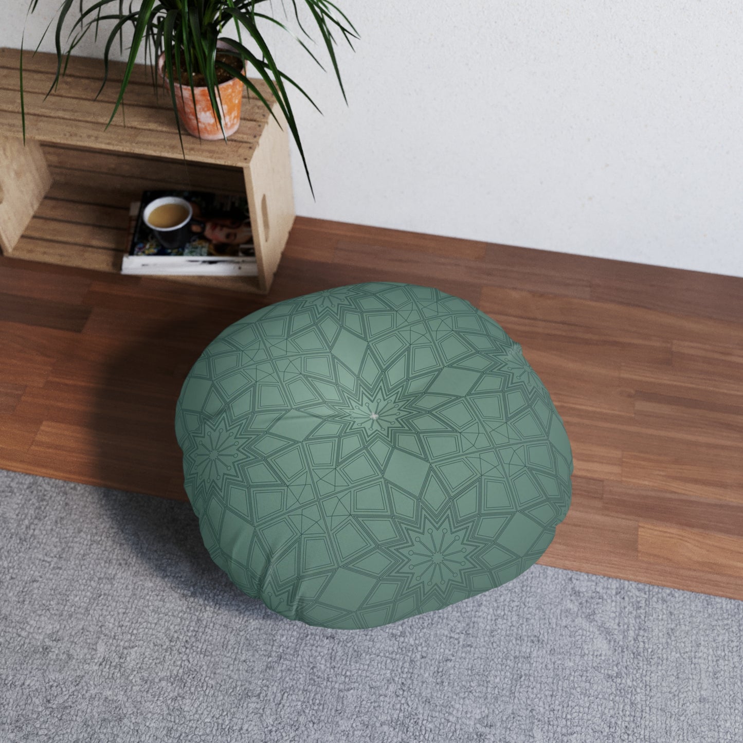 Stylish Tufted Floor Pillow, Round - Bohemian Home Decor, Meditation Cushion, Cozy Seating, Floor Pillow for Living Room, Gift Idea