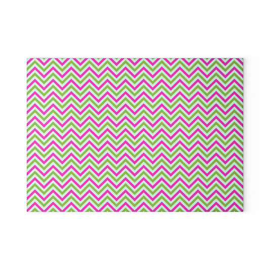 Vibrant Chevron Glass Cutting Board