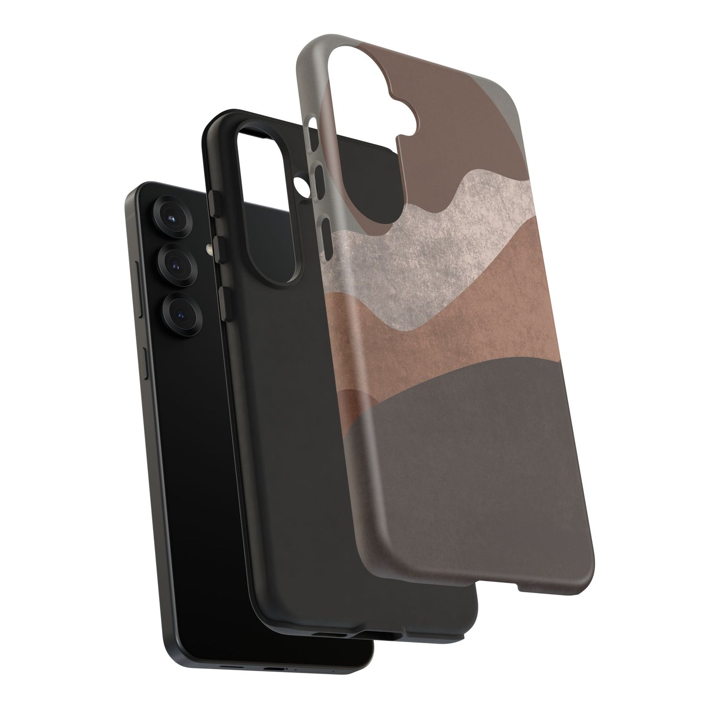 Abstract Earthtone Phone Case — Brown Layered Rugged Tough Case
