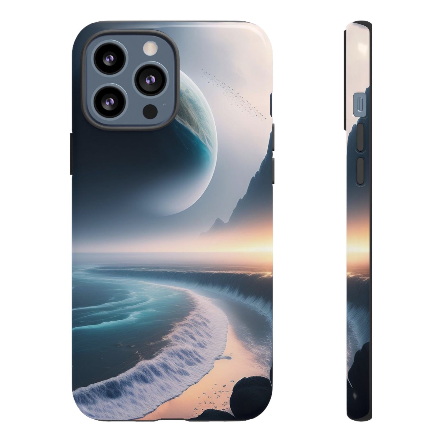 Galaxy Ocean Phone Case — Surreal Planet Beach Tough Case