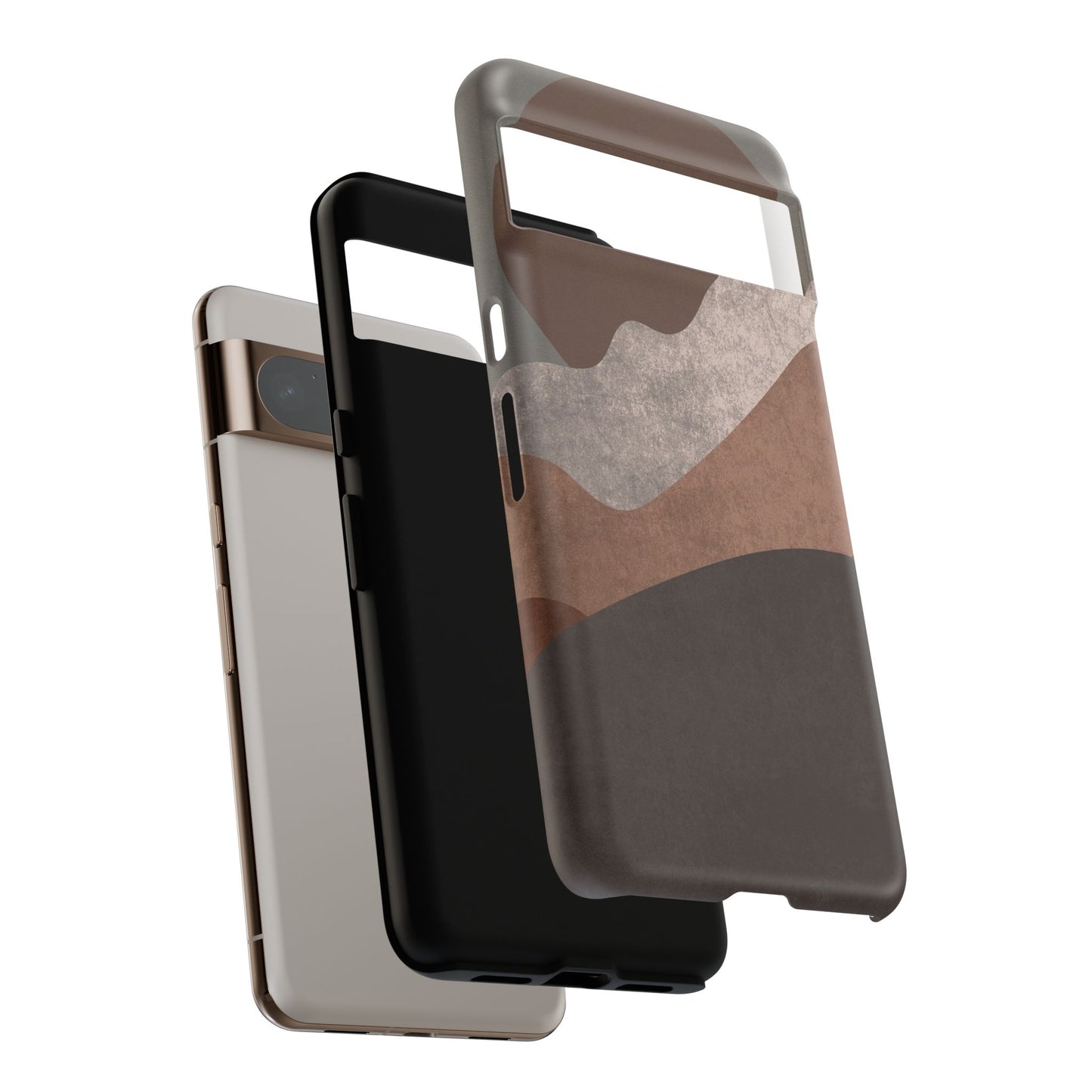 Abstract Earthtone Phone Case — Brown Layered Rugged Tough Case