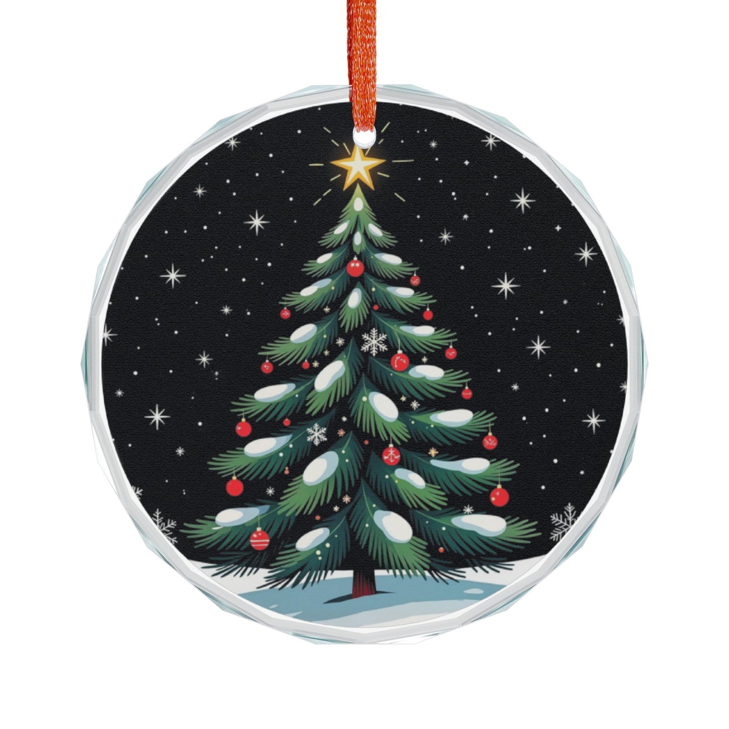 Crystal Ornament — Starry Night Christmas Tree Glass Holiday Decoration