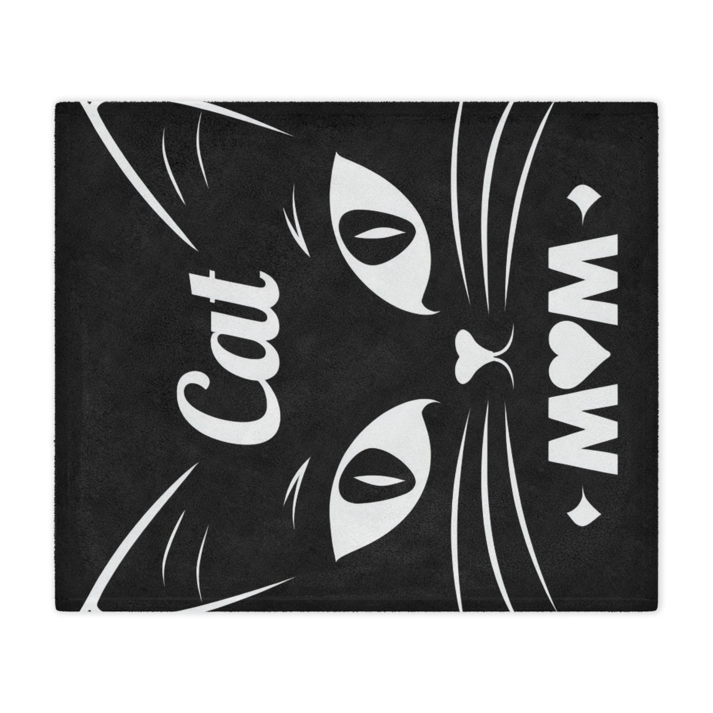 Cat Mom Minky Blanket – Soft Black Cat Face Throw for Pet Lovers