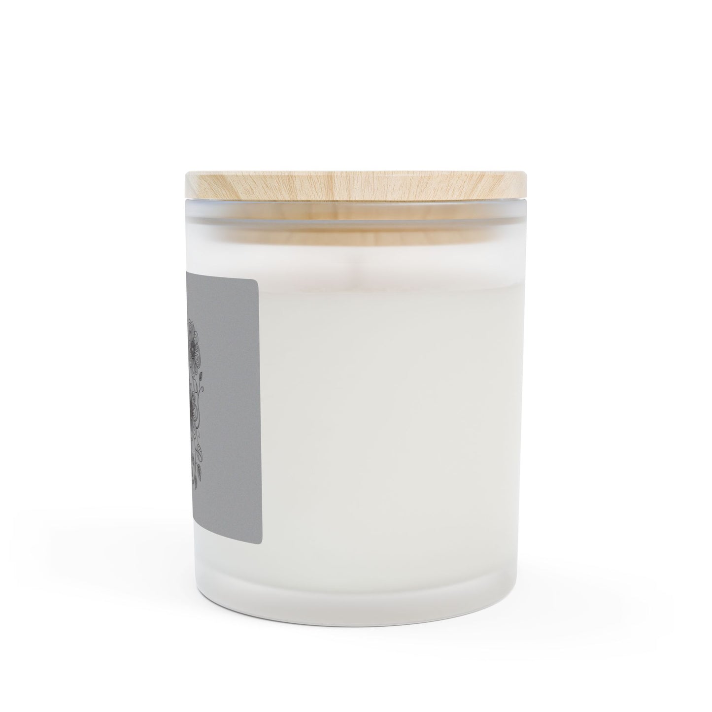 Frosted Glass Candle — Hand-Drawn Floral Bouquet Scented Candle (11 oz)