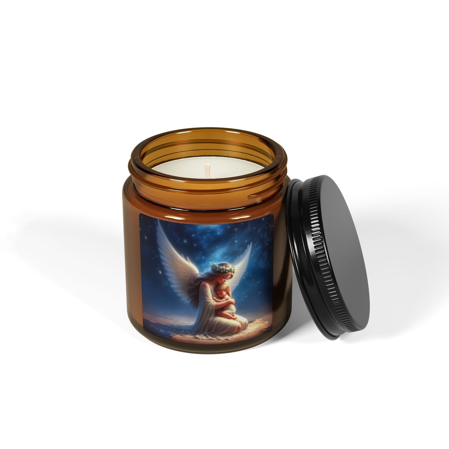 Angel of Comfort Soy Candle — Amber Jar Scented Candle (Memorial & Relaxation)
