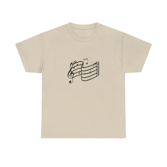 Music Notes T‑Shirt — Minimalist Sheet Music Tee for Musicians & Music Lovers
