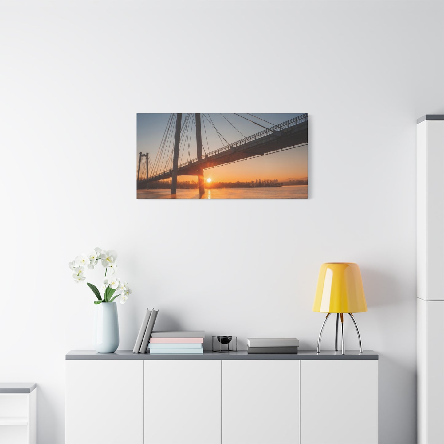 Sunrise Bridge Canvas Wall Art — Matte Stretched Canvas