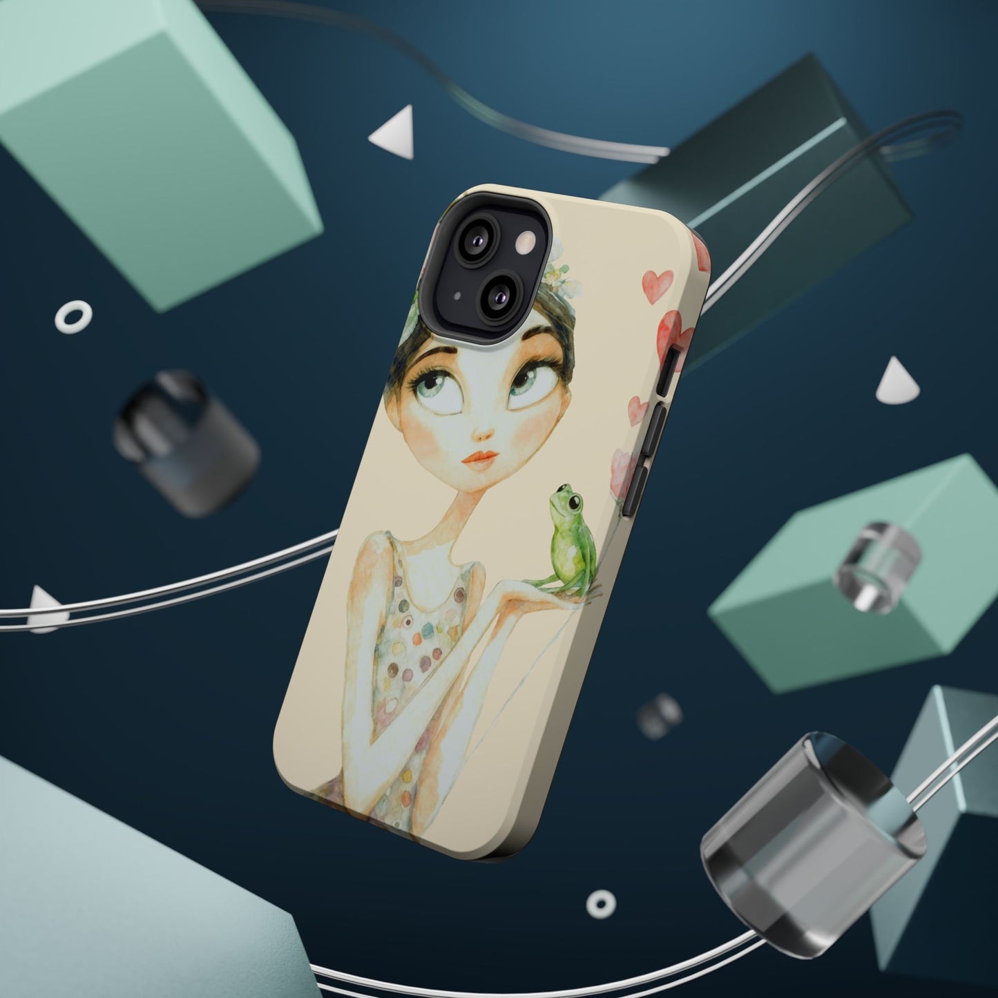 Whimsical Girl with Frog Magnetic Impact Phone Case