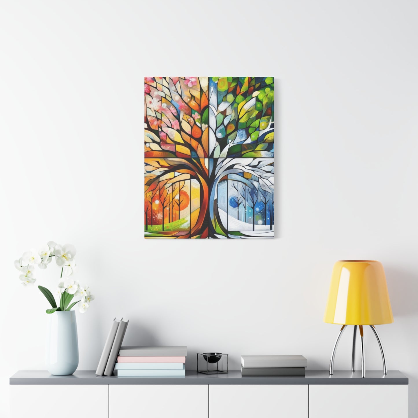 Seasons Tree Matte Canvas Wall Art — Stretched 1.25"