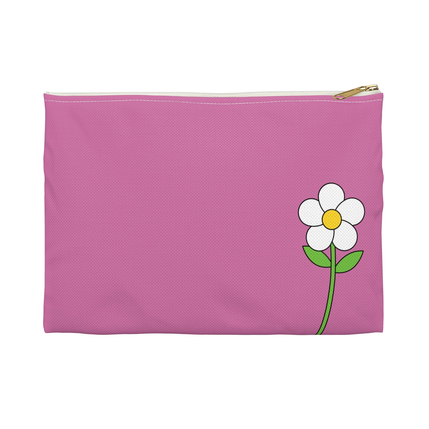 Flower Motif Accessory Pouch - Cute Makeup Bag, Travel Organizer, Floral Pencil Case, Gift for Her, Spring Decor