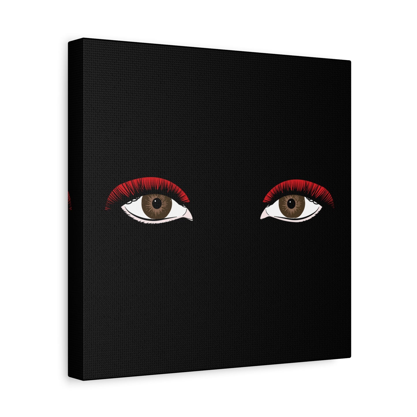 Red Lashes Wall Art Canvas — Glam Eyes Makeup Decor