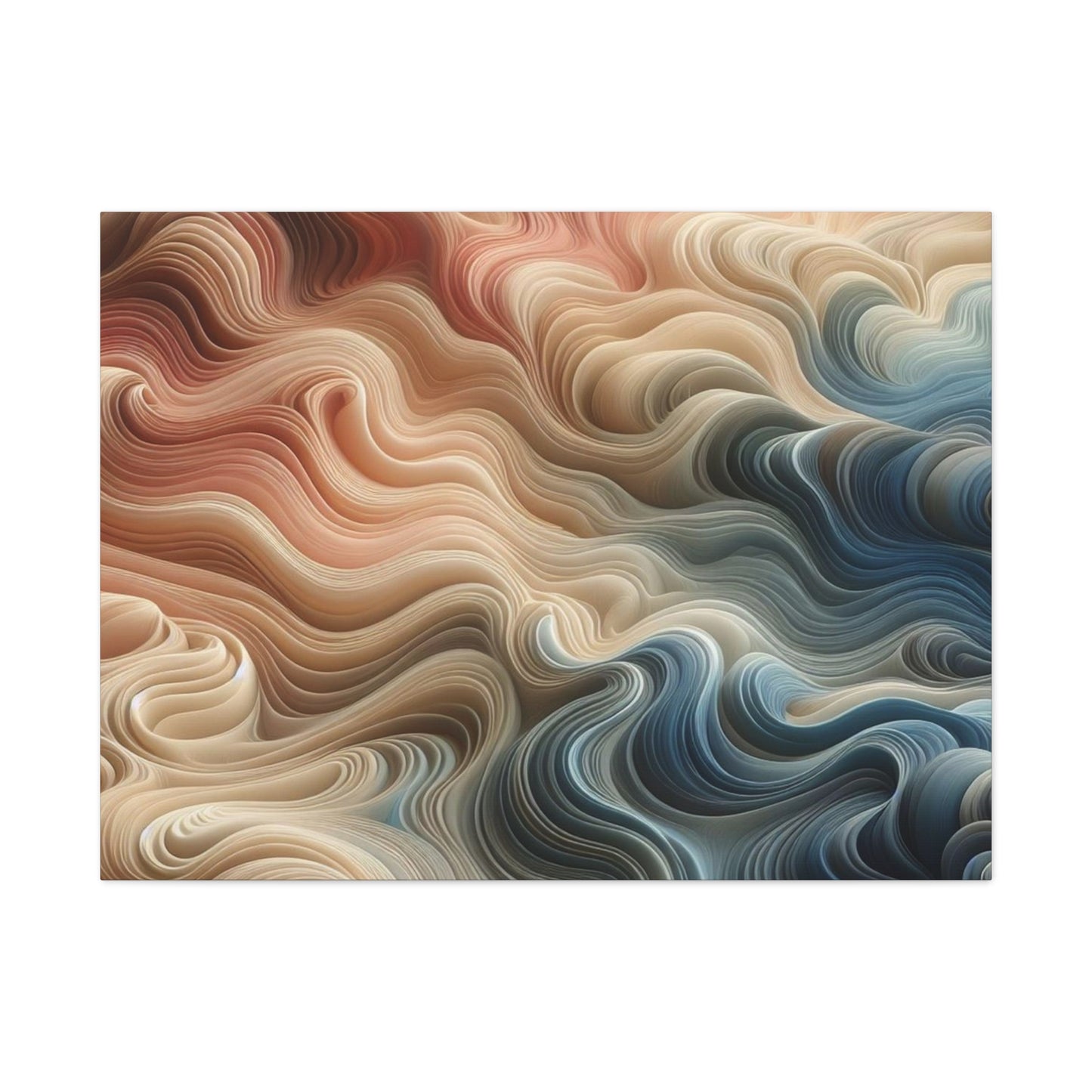 Abstract Swirl Matte Canvas Wall Art — Fluid Earth Tones, Stretched 1.25"