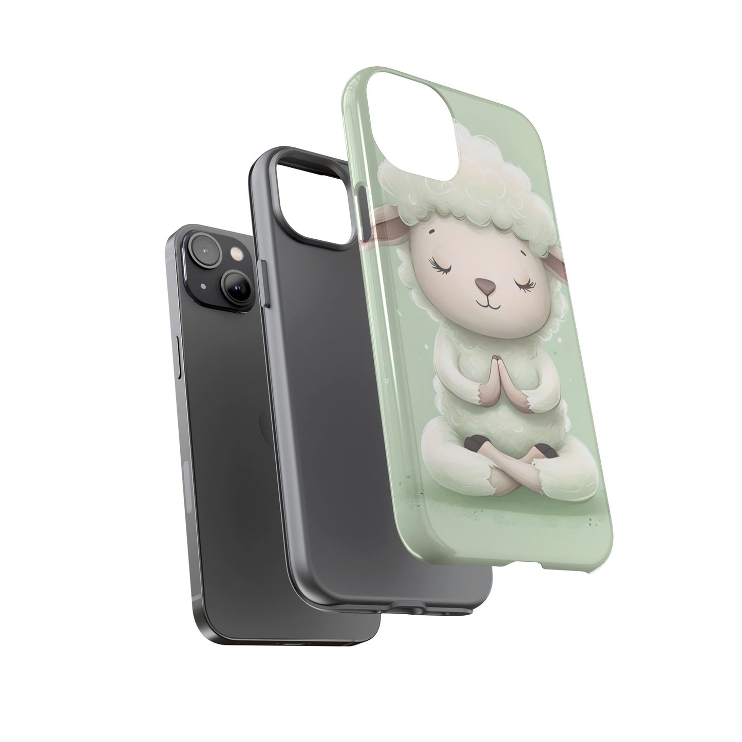 Meditating Lamb Phone Case — Cute Pastel Protective iPhone Cover