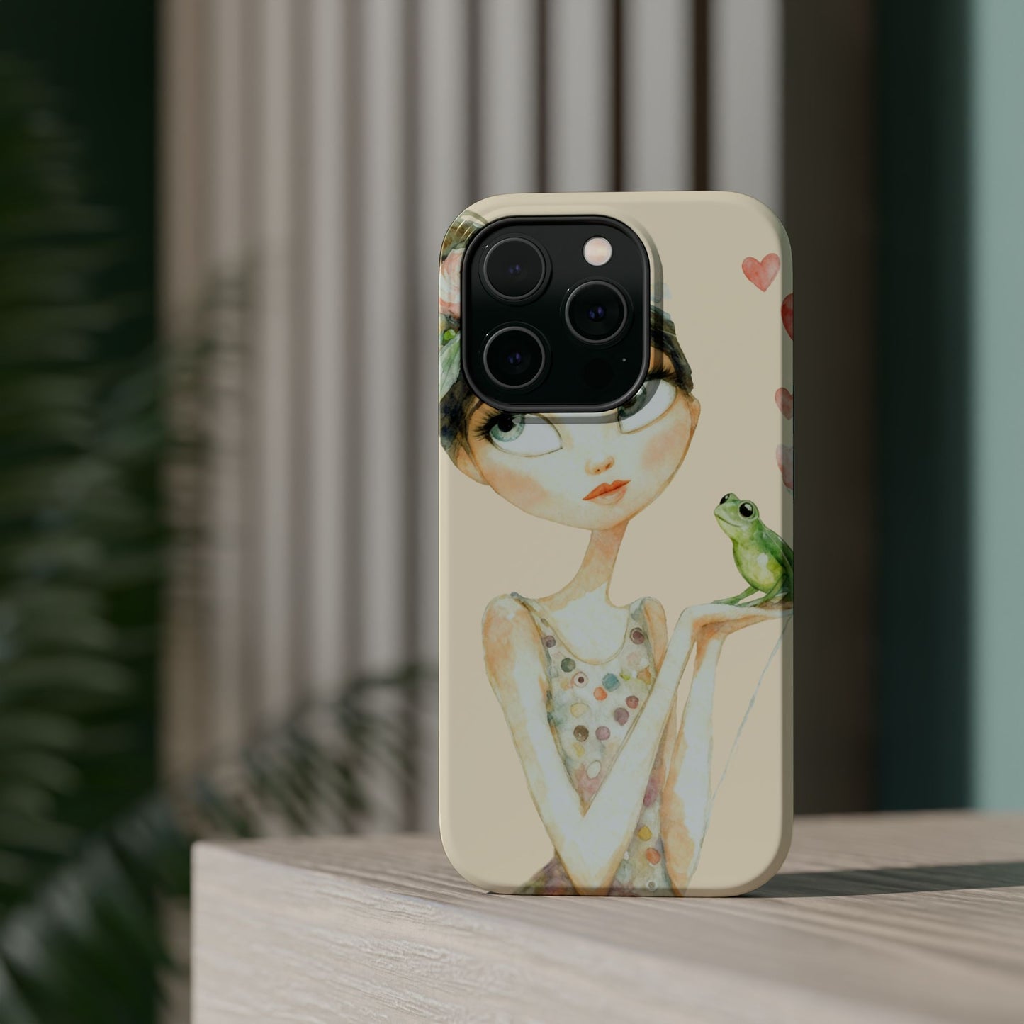 Whimsical Girl with Frog Magnetic Impact Phone Case