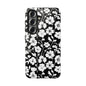 Floral Noir Tough Phone Case — Black & White Flower Protective Cover