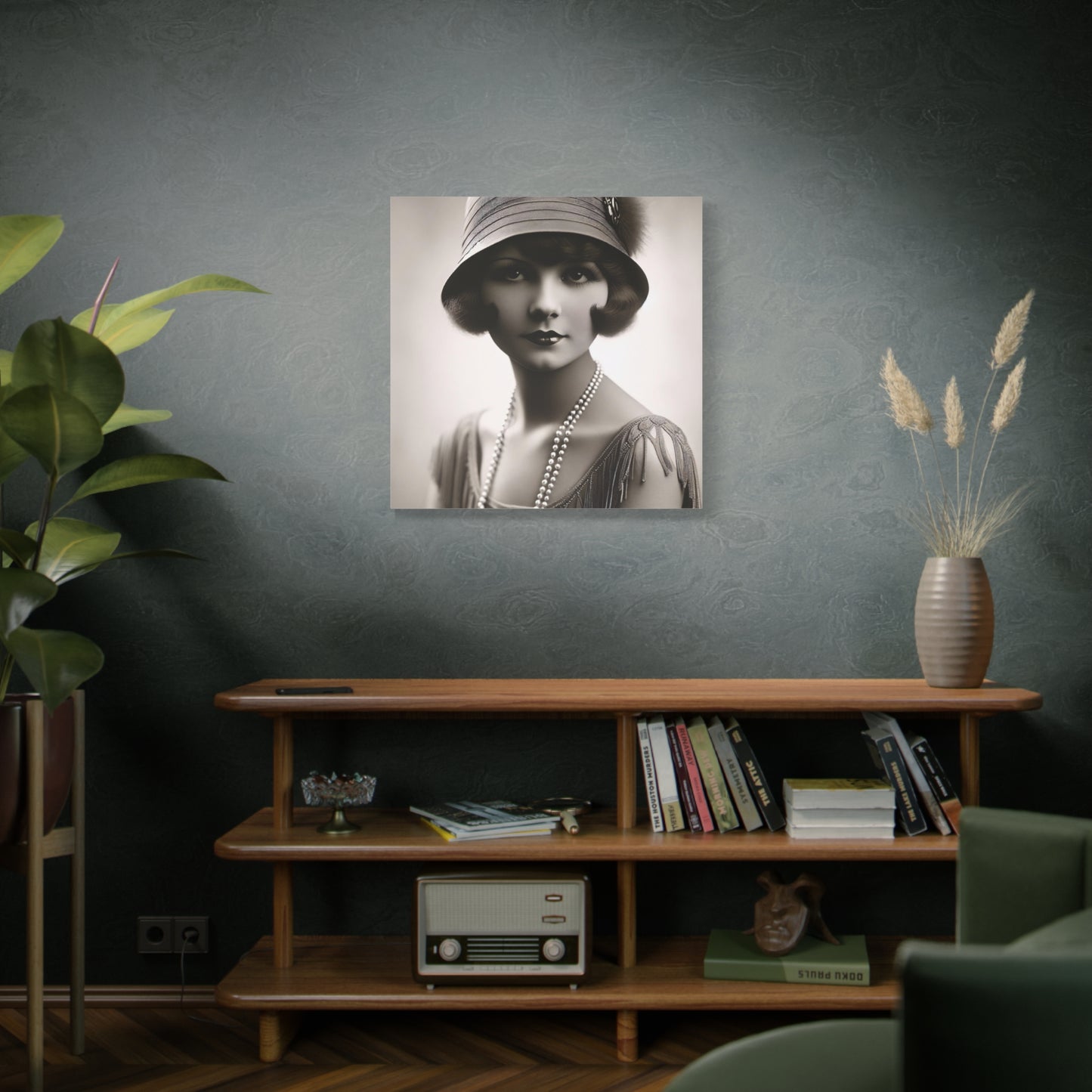 Vintage 1920s Flapper Portrait Canvas