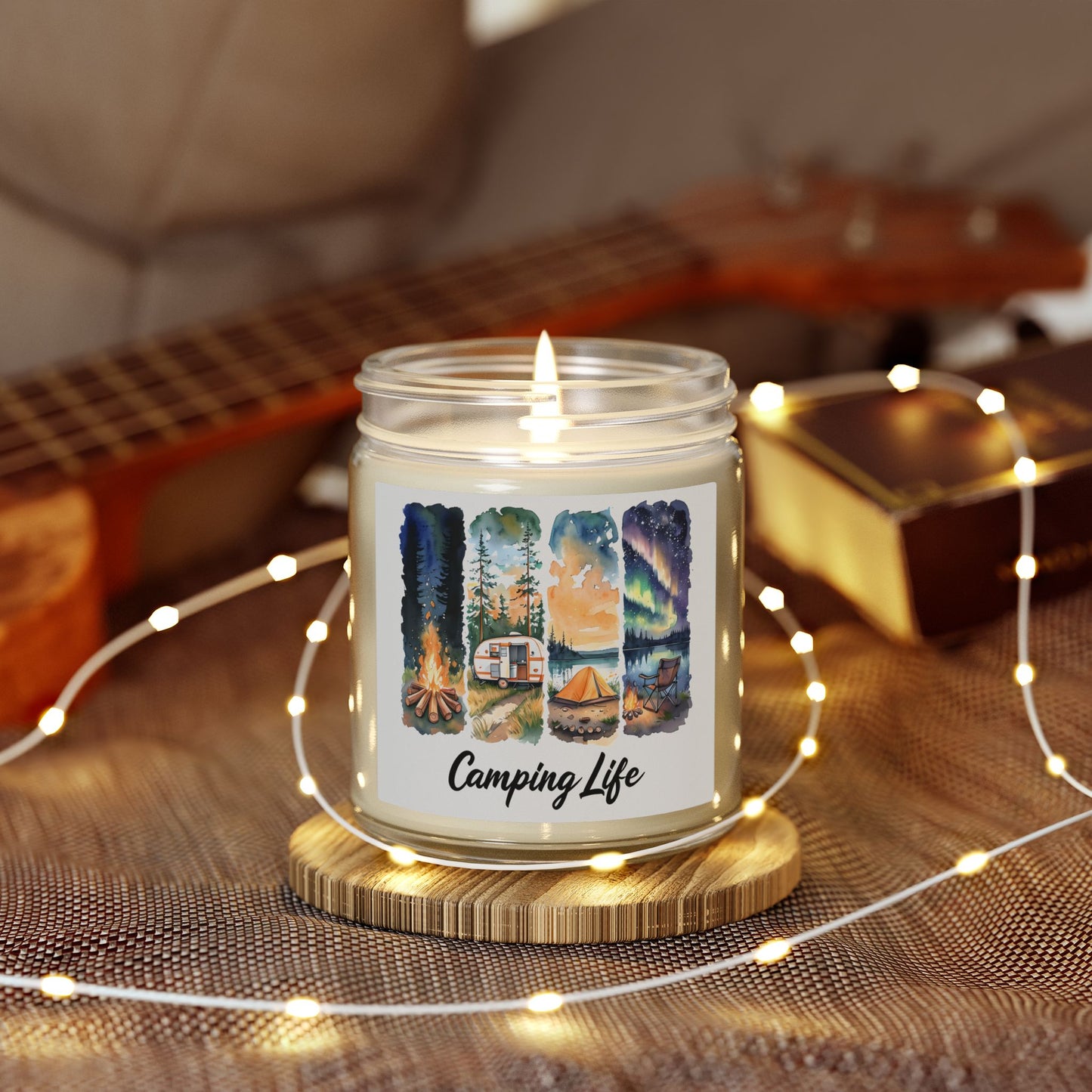 Coconut Apricot Scented Candle — Camping Life 4oz/9oz