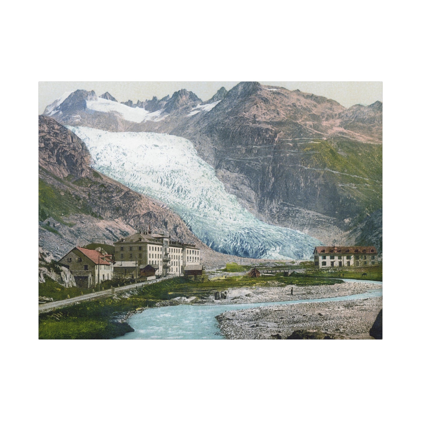 Glacier Village Matte Canvas Print