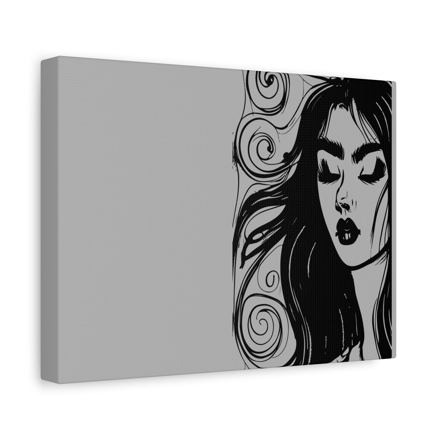 Gothic Woman Portrait Canvas Art — Matte Stretched Wall Decor
