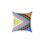 Geometric Mosaic Square Pillow — Colorful Hexagon Pattern Throw Cushion