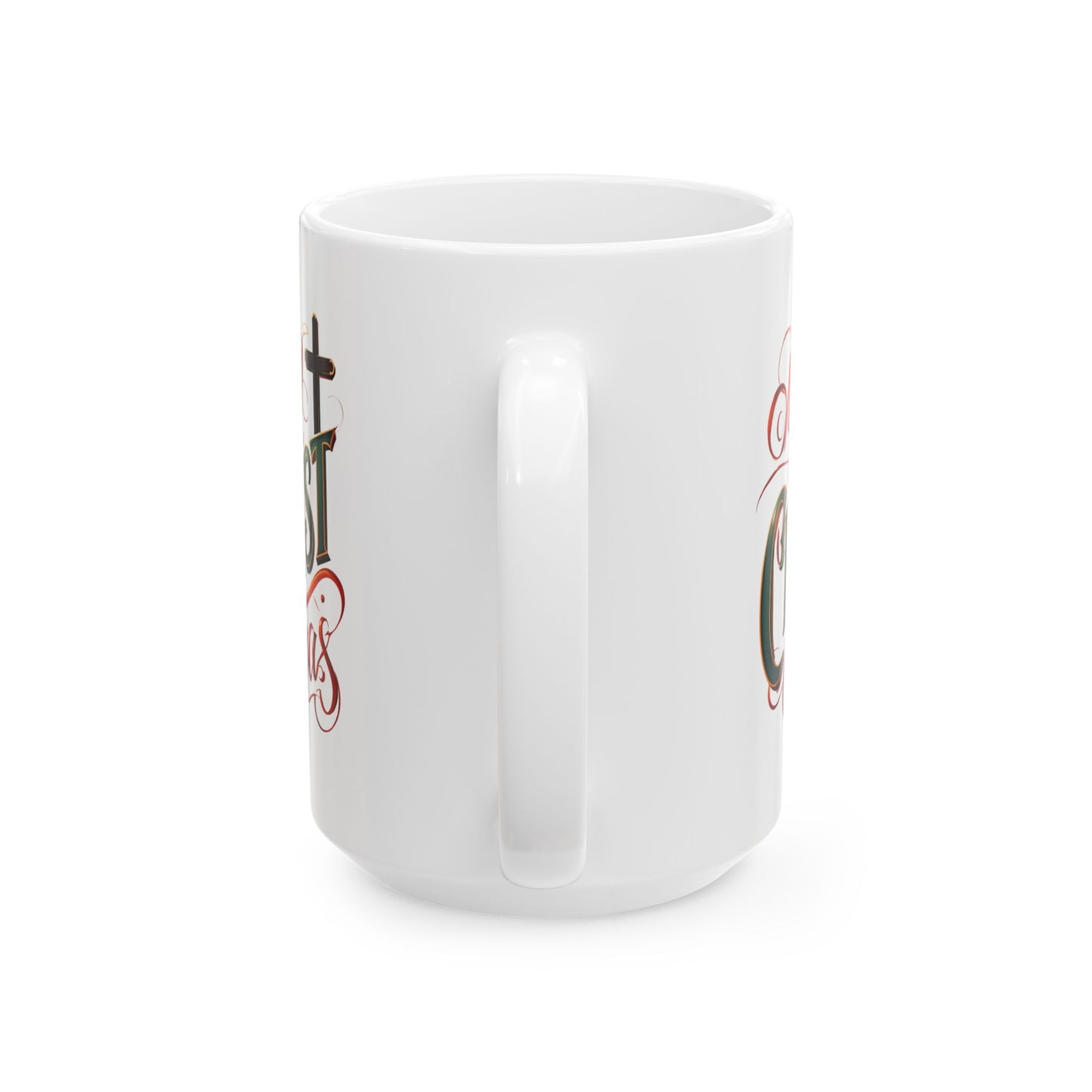 Christmas Ceramic Mug - Merry Christ-Mas Coffee Cup, Holiday Gift, Hot Cocoa Mug, Festive Kitchen Decor, Seasonal Beverage Mug
