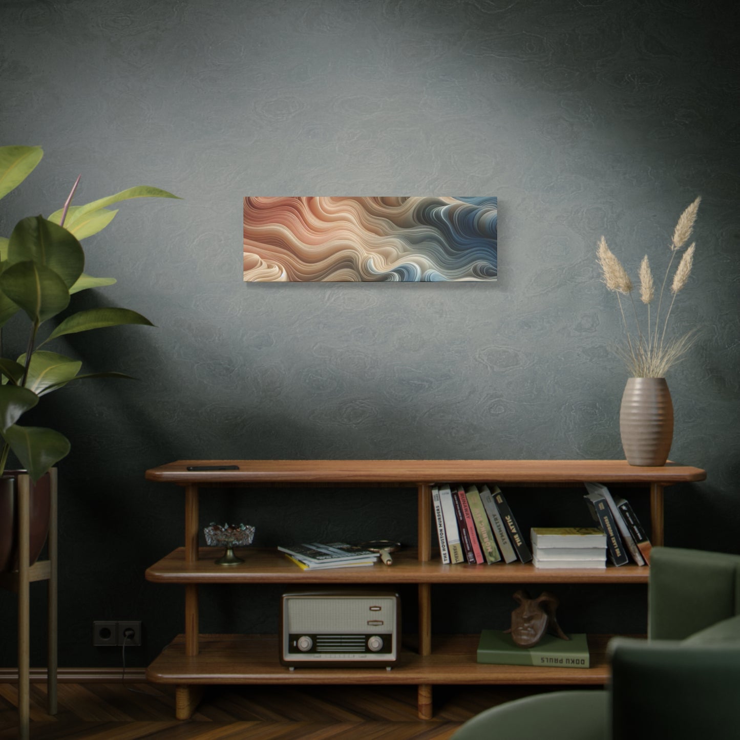 Abstract Swirl Matte Canvas Wall Art — Fluid Earth Tones, Stretched 1.25"