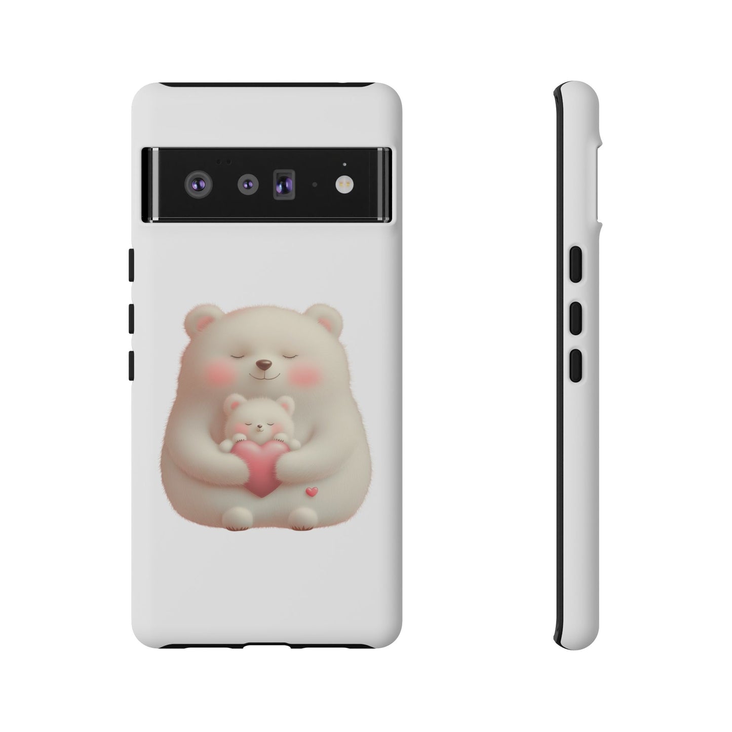Cute Bear Phone Case, Tough Cases, Animal Lover Gift, Kids Accessories, Mother’s Day, Heartwarming Design