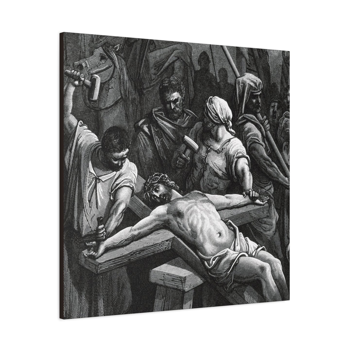 Crucifixion Art Matte Canvas Print – Stretched Religious Wall Decor