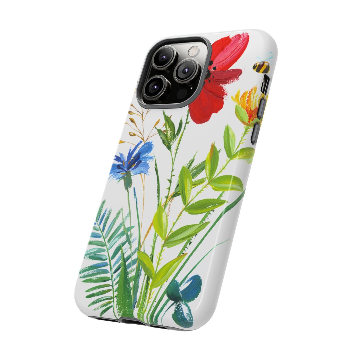 Floral Watercolor Tough Phone Case — Wildflower Bouquet Protective Cover