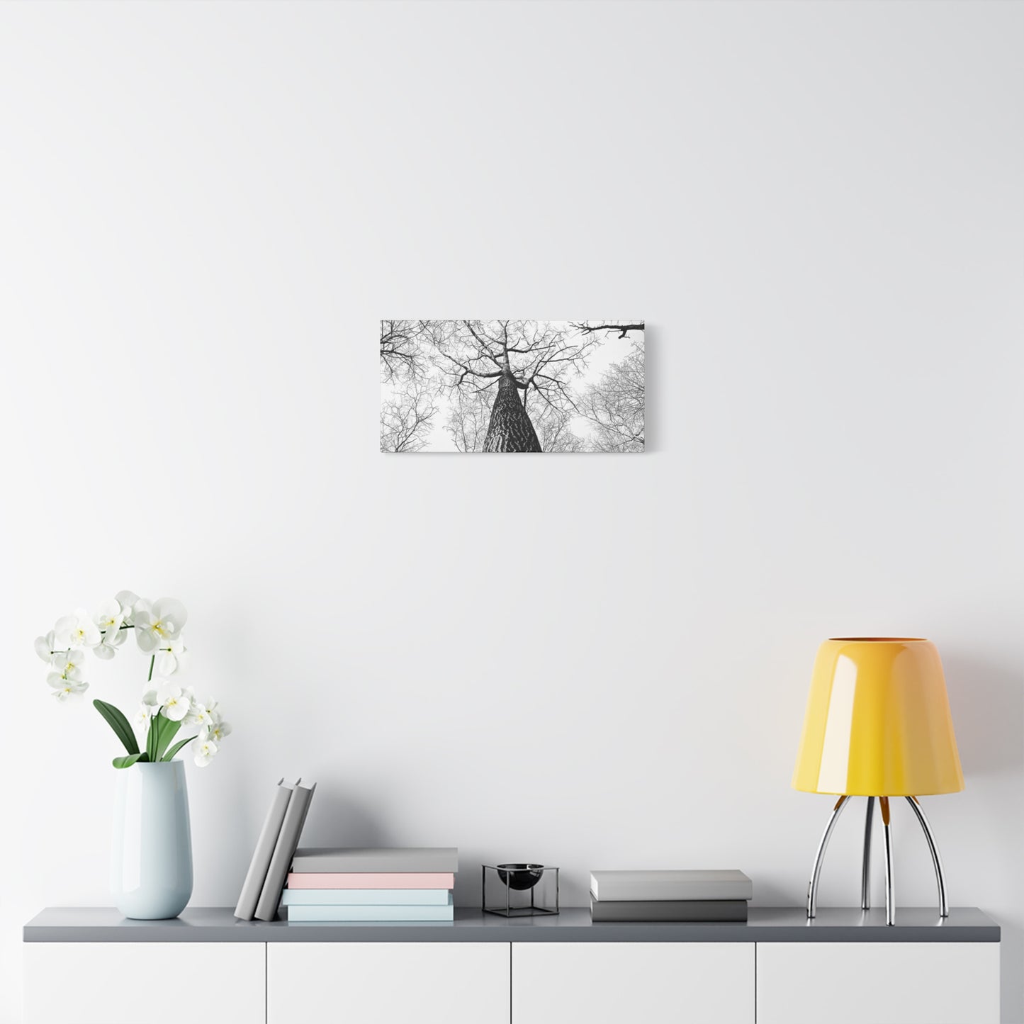 Black & White Tree Canopy Matte Canvas Wall Art — Upward Forest Photography