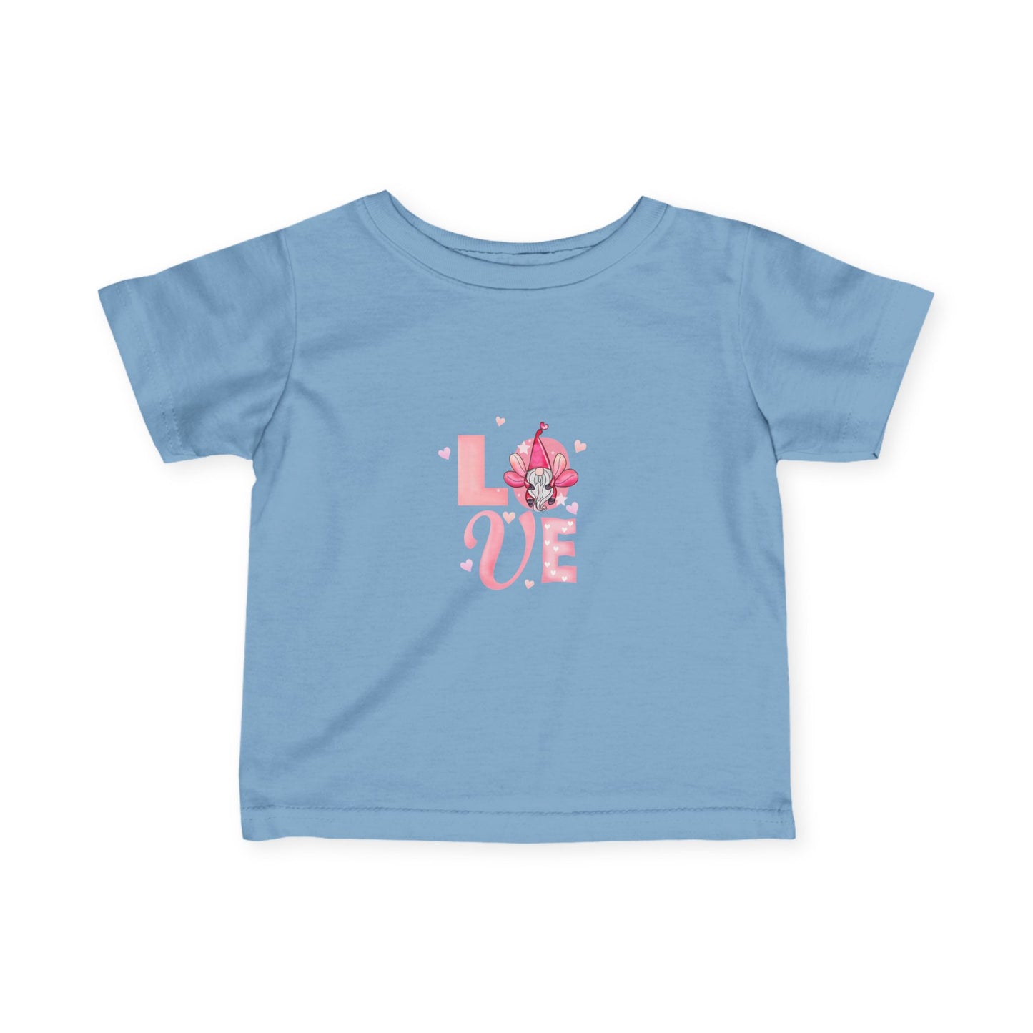 Infant Tee — Pink Floral "LOVE" Baby T‑Shirt, Cute Newborn Gift for Valentine’s & Everyday