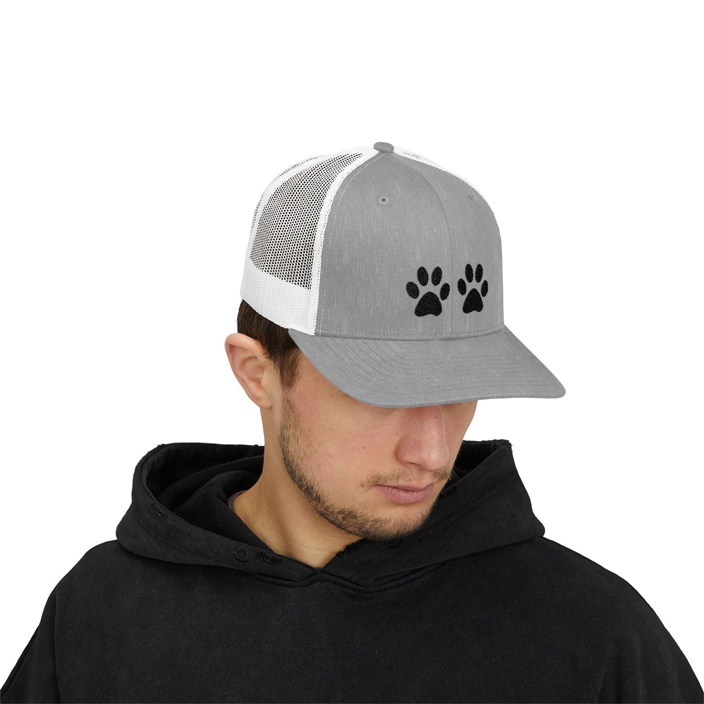 Paw Print Snapback Trucker Cap - Dog Lovers Hat, Pet Dad Gift, Adjustable Cap for Animal Lovers, Outdoor Activities, Casual Wear