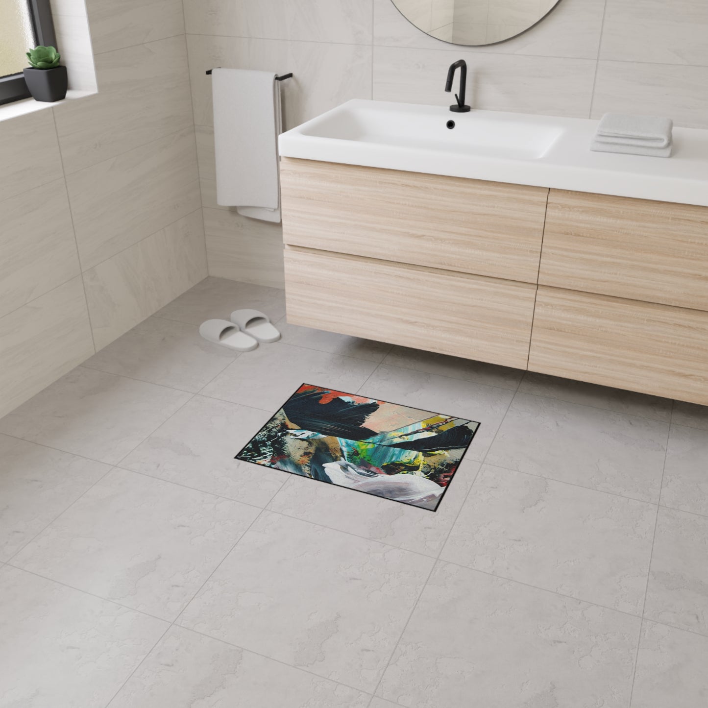 Abstract Color Splash Heavy Duty Floor Mat — Durable Artistic Entrance Rug