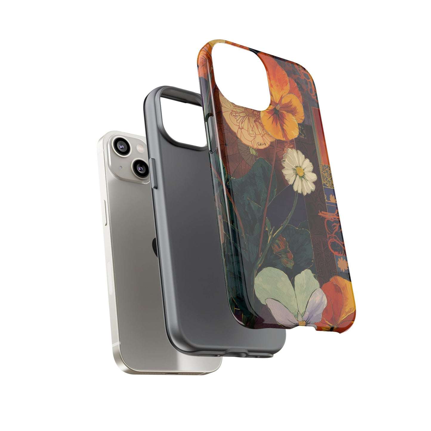 Floral Pansy Tough Phone Case — Vintage Botanical Protection