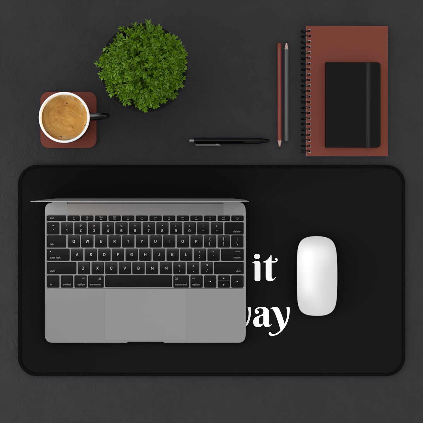 Customizable Black Desk Mat — "Print it your way" Desktop Mousepad