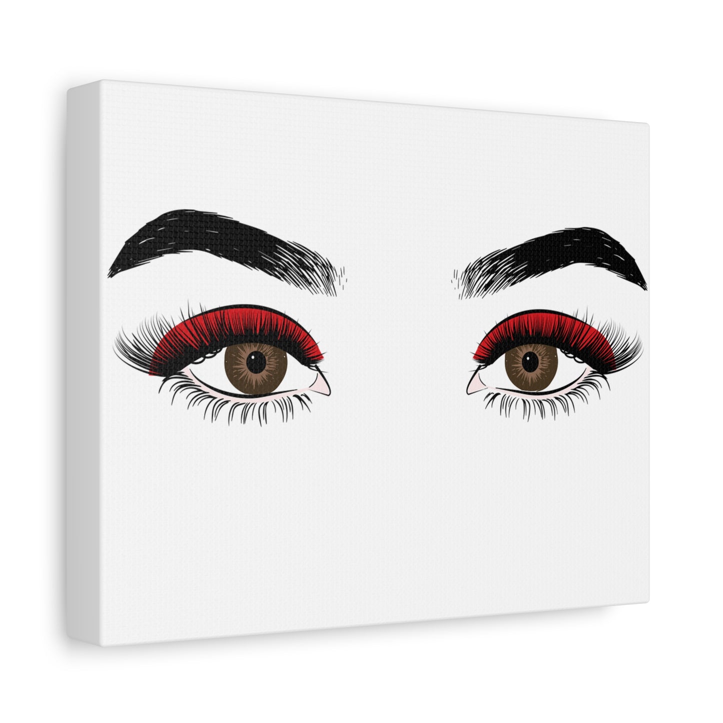 Red Lashes Wall Art Canvas — Glam Eyes Makeup Decor