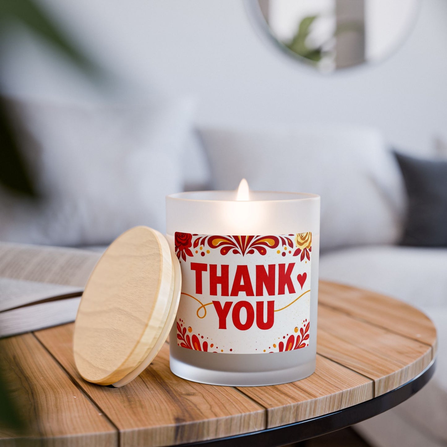 Frosted Glass Candle, 11oz
