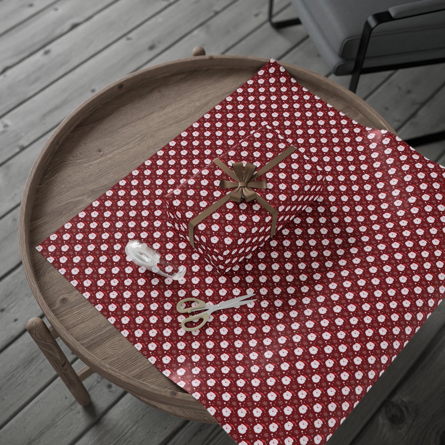 Festive Christmas Wrapping Paper, Holiday Gift Wrap for Presents, Red Snowman Design, Winter Celebrations, Eco-Friendly